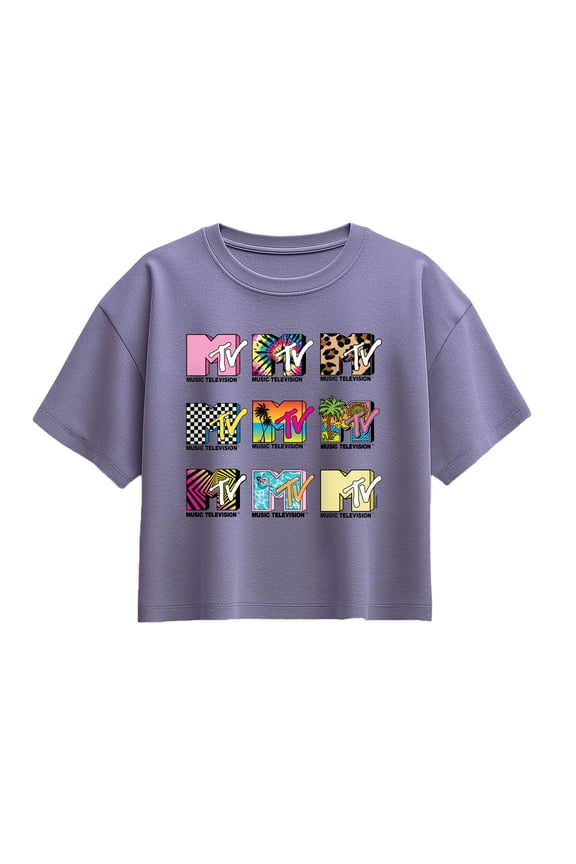 Logo - MTV Top Logo Grid - Youth Girls Boxy T-Shirt