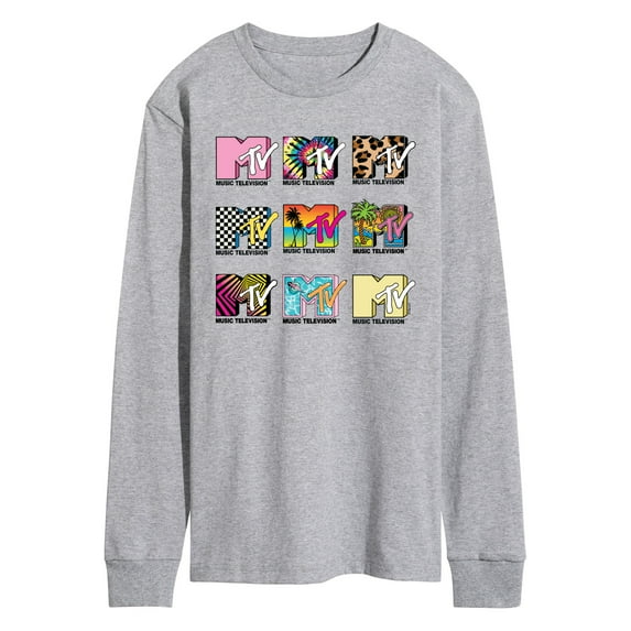 MTV Logo - MTV Top Logos - Men's Long Sleeve Graphic T-Shirt