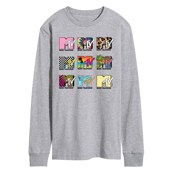MTV Logo - MTV Top Logos - Men's Long Sleeve Graphic T-Shirt