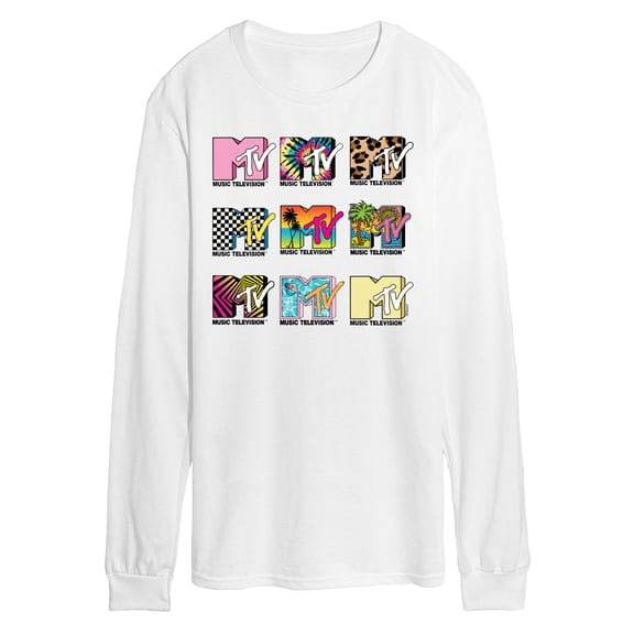MTV Logo - MTV Top Logos - Men's Long Sleeve Graphic T-Shirt