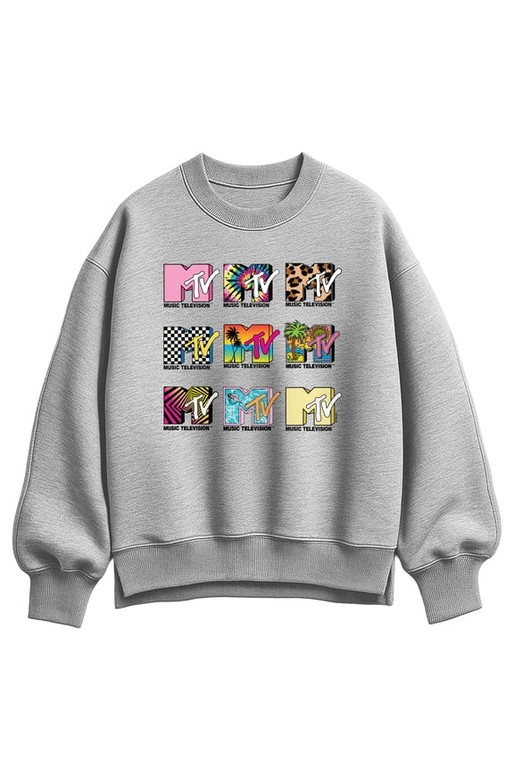 Logo - MTV Top Logos - Women's Oversized Fleece Crew Sweatshirt