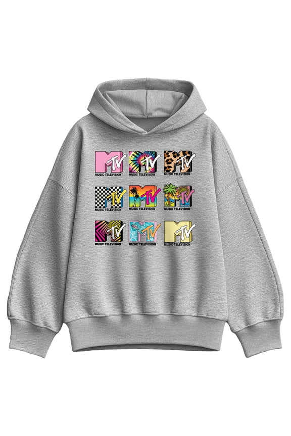 Logo - MTV Top Logos - Women's Oversized Fleece Hoodie Sweatshirt