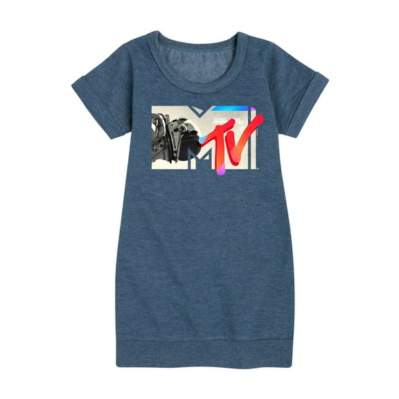 MTV Logo - Moon Person - Toddler And Youth Girls Fleece Dress