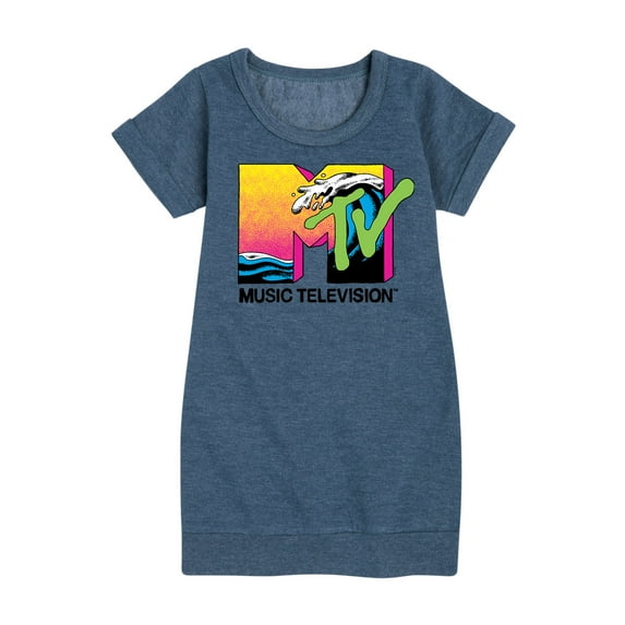 MTV Logo - Ocean Wave - Toddler And Youth Girls Fleece Dress