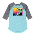 thumbnail image 1 of MTV Logo - Ocean Wave - Toddler And Youth Girls Raglan Graphic T-Shirt, 1 of 5