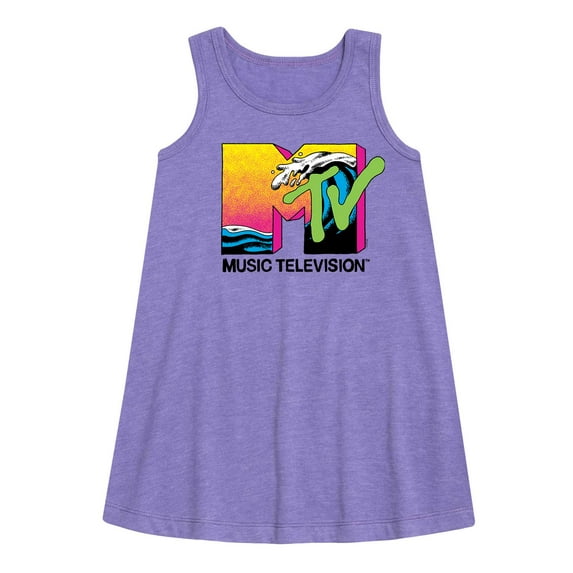 MTV Logo - Ocean Wave - Toddler and Youth Girls A-line Dress
