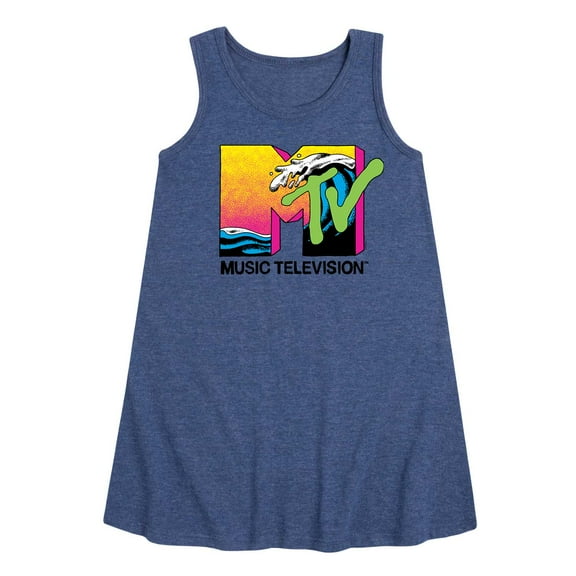 MTV Logo - Ocean Wave - Toddler and Youth Girls A-line Dress