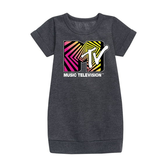 MTV Logo - Optical 80S - Toddler And Youth Girls Fleece Dress