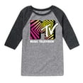 thumbnail image 1 of MTV Logo - Optical 80S - Toddler And Youth Raglan Graphic T-Shirt, 1 of 5