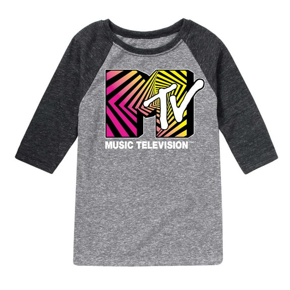 MTV Logo - Optical 80S - Toddler And Youth Raglan Graphic T-Shirt