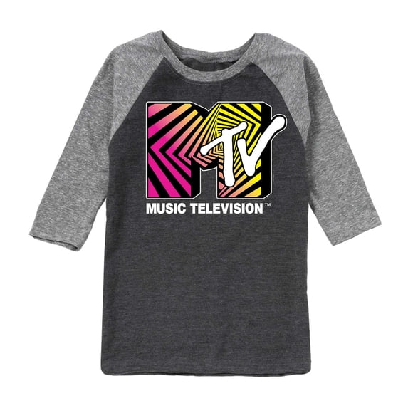 MTV Logo - Optical 80S - Toddler And Youth Raglan Graphic T-Shirt