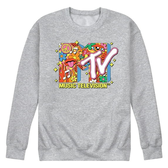 MTV - Logo Retro Collage - Men's Crew Neck Fleece Pullover