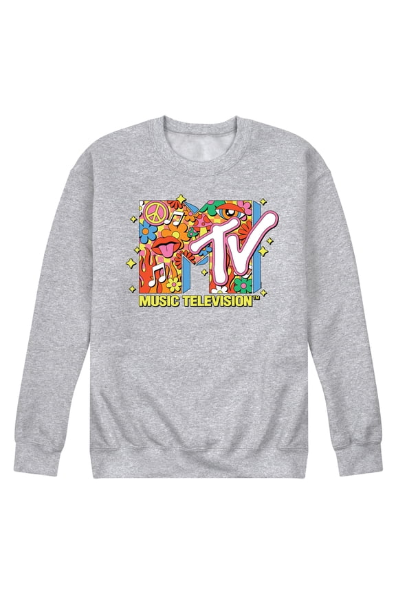 - Logo Retro Collage - Men's Crew Neck Fleece Pullover