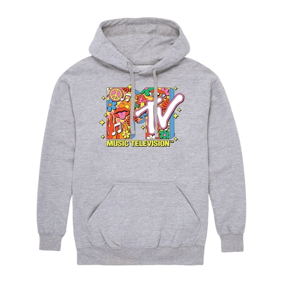 MTV - Logo Retro Collage - Men's Pullover Hooded Fleece Sweatshirt