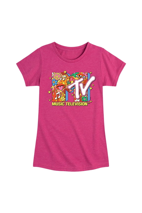 - Logo Retro Collage - Toddler & Youth Girls Short Sleeve Graphic T-Shirt