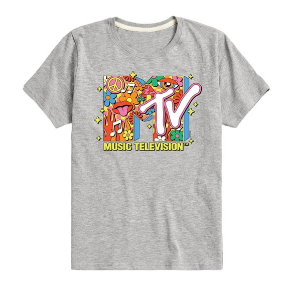 MTV - Logo Retro Collage - Toddler & Youth Short Sleeve Graphic T-Shirt