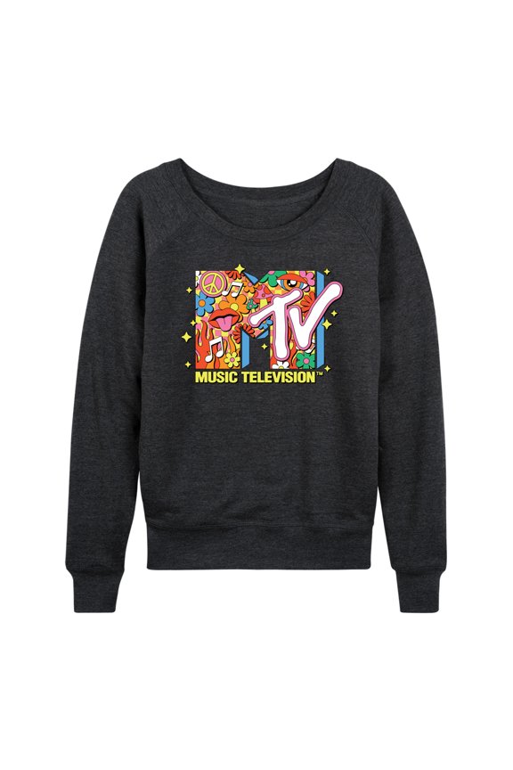 - Logo Retro Collage - Women's Lightweight French Terry Long Sleeve Shirt