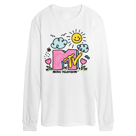 MTV Logo - Sketchy MTV - Men's Long Sleeve Graphic T-Shirt
