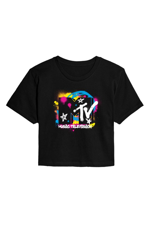 Logo - Spray Paint - Juniors Cropped Graphic T-Shirt