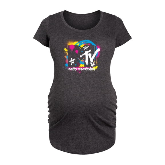 MTV Logo - Spray Paint - Women's Maternity Scoop Neck Graphic T-Shirt