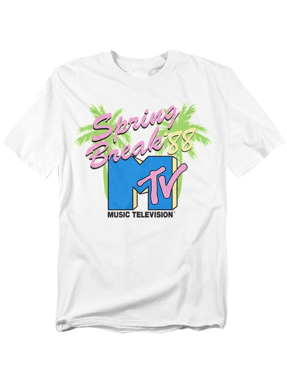 - Logo T-Shirt Spring Break Neon Palm Trees Unisex Graphic Tee for Men & Women