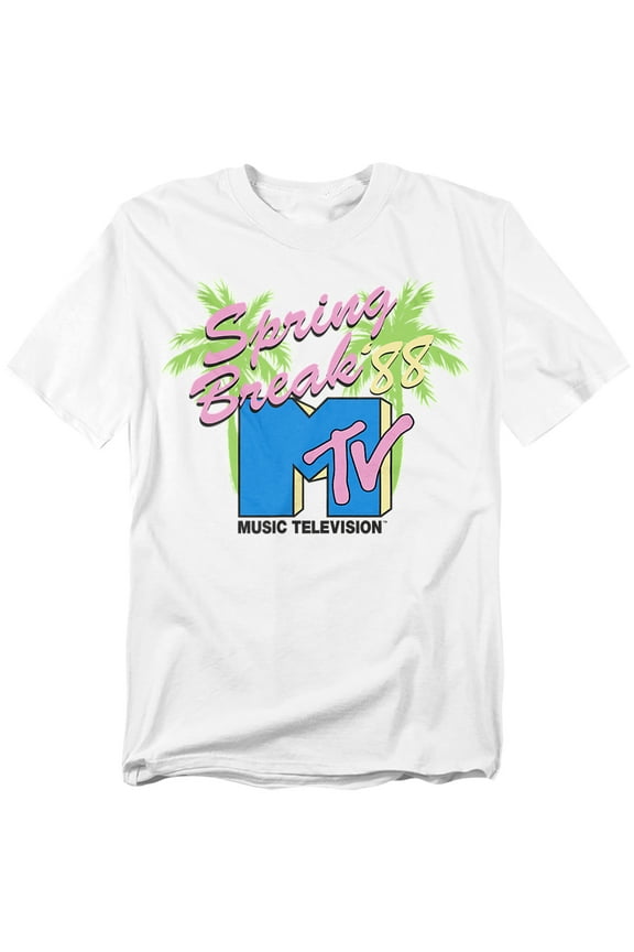 - Logo T-Shirt Spring Break Neon Palm Trees Unisex Graphic Tee for Men & Women