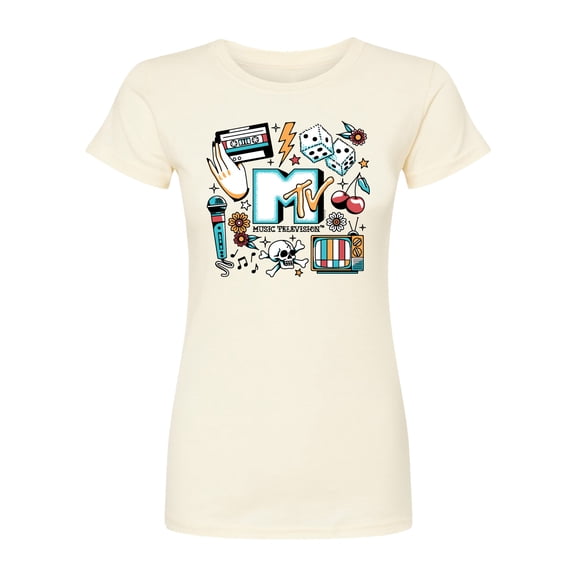MTV - MTV Flash Tattoos - Juniors Fitted Graphic T-Shirt
