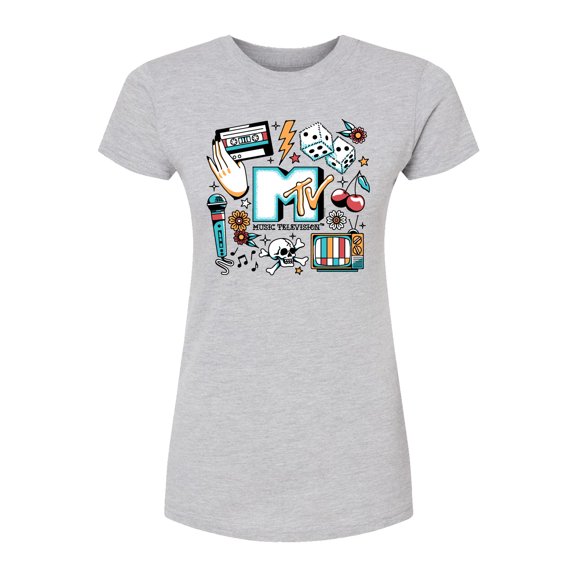 MTV - MTV Flash Tattoos - Juniors Fitted Graphic T-Shirt