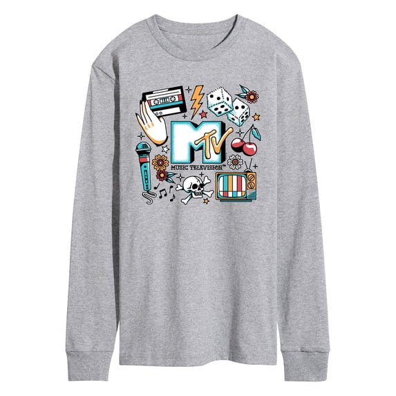 MTV - MTV Flash Tattoos - Men's Long Sleeve Graphic T-Shirt