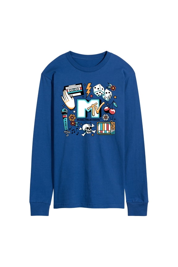 - MTV Flash Tattoos - Men's Long Sleeve Graphic T-Shirt