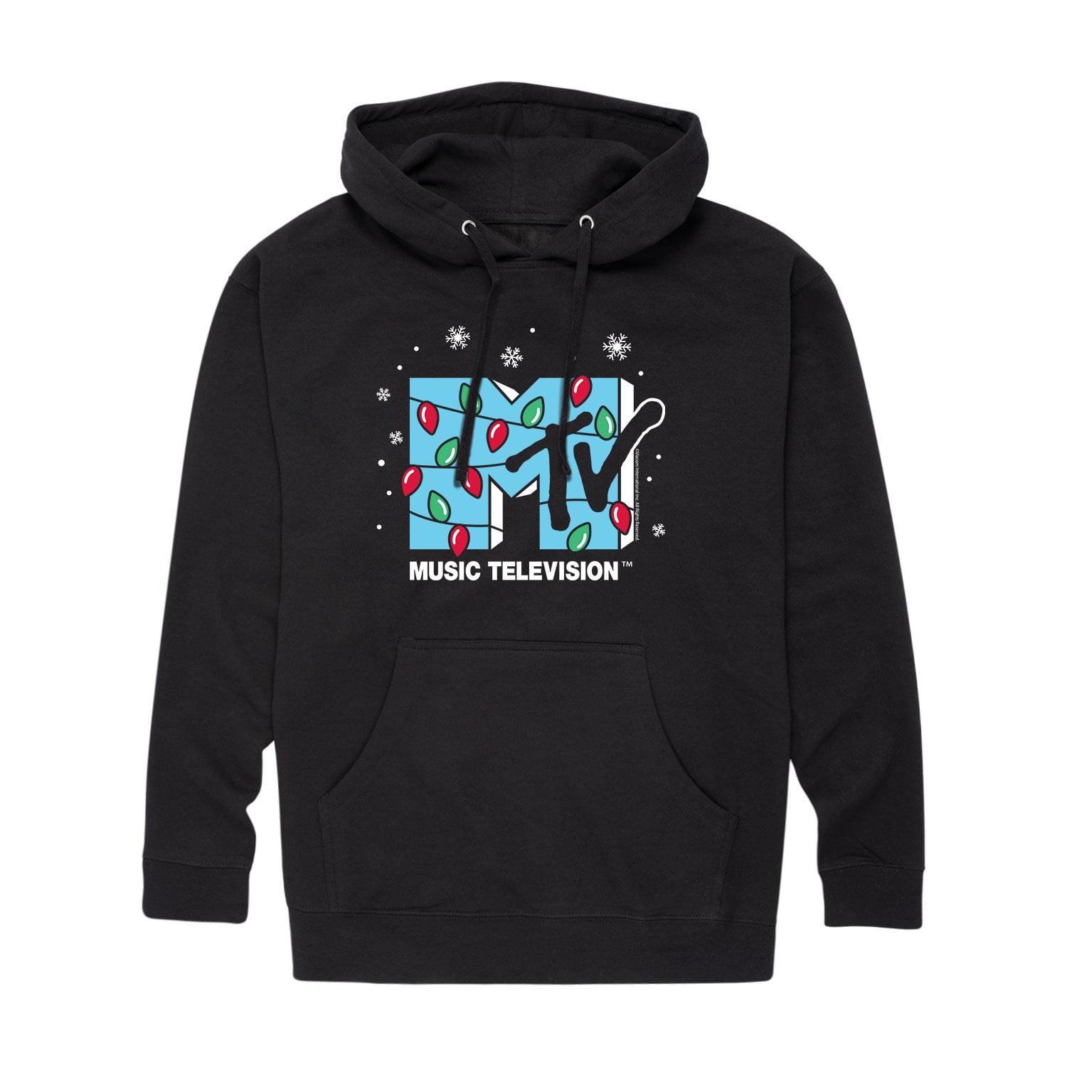 MTV MTV Logo Men s Pullover Hooded Fleece Sweatshirt Walmart