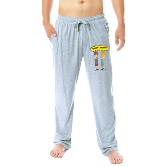 MTV Mens' Beavis and Butt-Head Characters Logo TV Show Sleep Pajama Pants