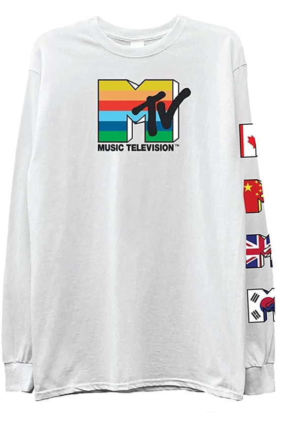 Mens Long Sleeve Shirt - #TBT Mens 1980's 1990'S Clothing - I Want My Music Television T-Shirt