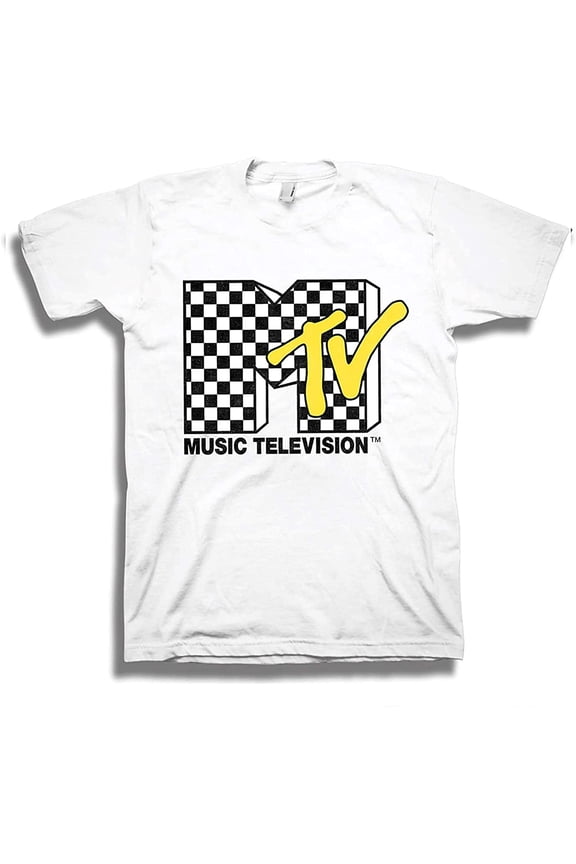 Mens Shirt with Checkerboard - #TBT Mens 1980's 1990'S Clothing - I Want My Music Television T-Shirt