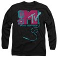 thumbnail image 1 of MTV Microphone Logo Unisex Adult Long-Sleeve T Shirt (Large) Black, 1 of 2