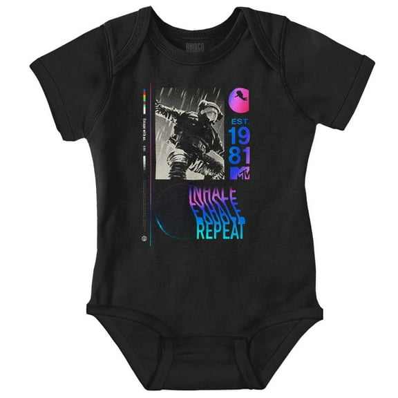MTV Moon Man Inhale Exhale Repeat Romper Boys or Girls Infant Baby Brisco Brands 18M