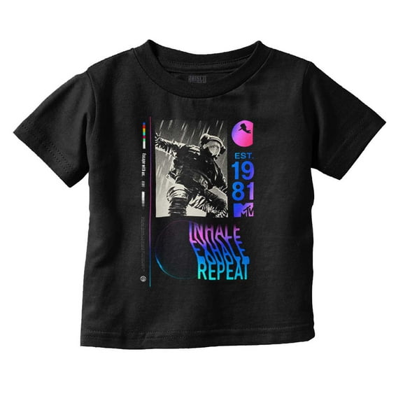 MTV Moon Man Inhale Exhale Repeat Toddler Boy Girl T Shirt Infant Toddler Brisco Brands 6M