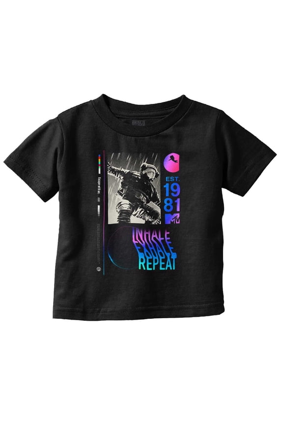 Moon Man Inhale Exhale Repeat Toddler Boy Girl T Shirt Infant Toddler Brisco Brands 6M