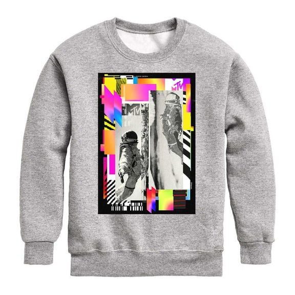 MTV Moon Person - Geo Collage - Toddler And Youth Crewneck Fleece Sweatshirt
