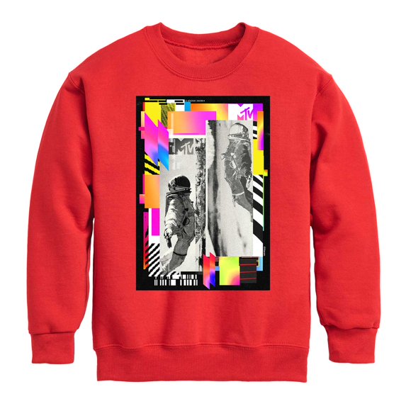 MTV Moon Person - Geo Collage - Toddler And Youth Crewneck Fleece Sweatshirt