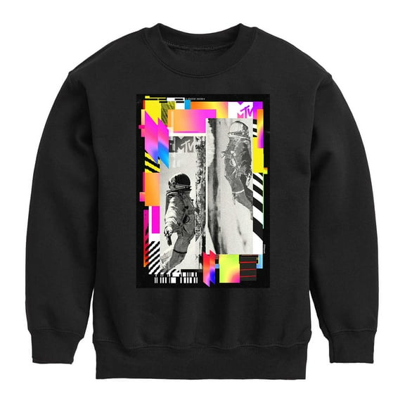 MTV Moon Person - Geo Collage - Toddler And Youth Crewneck Fleece Sweatshirt