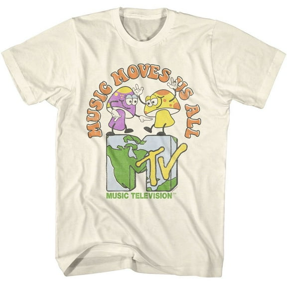 MTV Music Moves Us All Natural Adult S/S Tshirt S