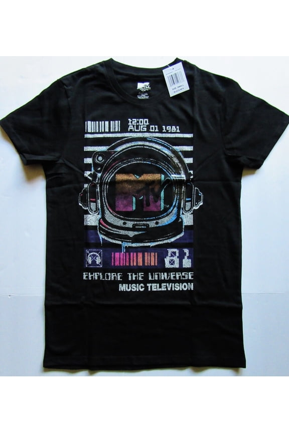 Music Television 12:00 August 1, 1981  Small Black  Size S  T Shirt
