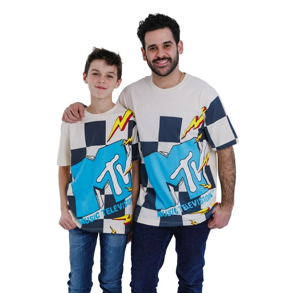 MTV Music Television Matching Family T-Shirt Checkered Logo Little Kid to Big