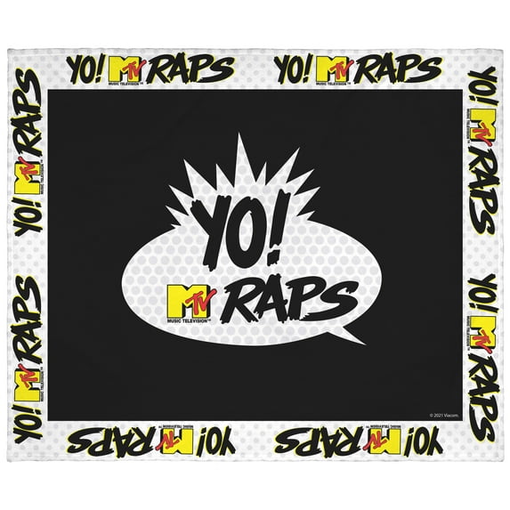 MTV Music Television Yo! MTV Raps 80's Logo Plush Fleece Throw Blanket Wall Scroll
