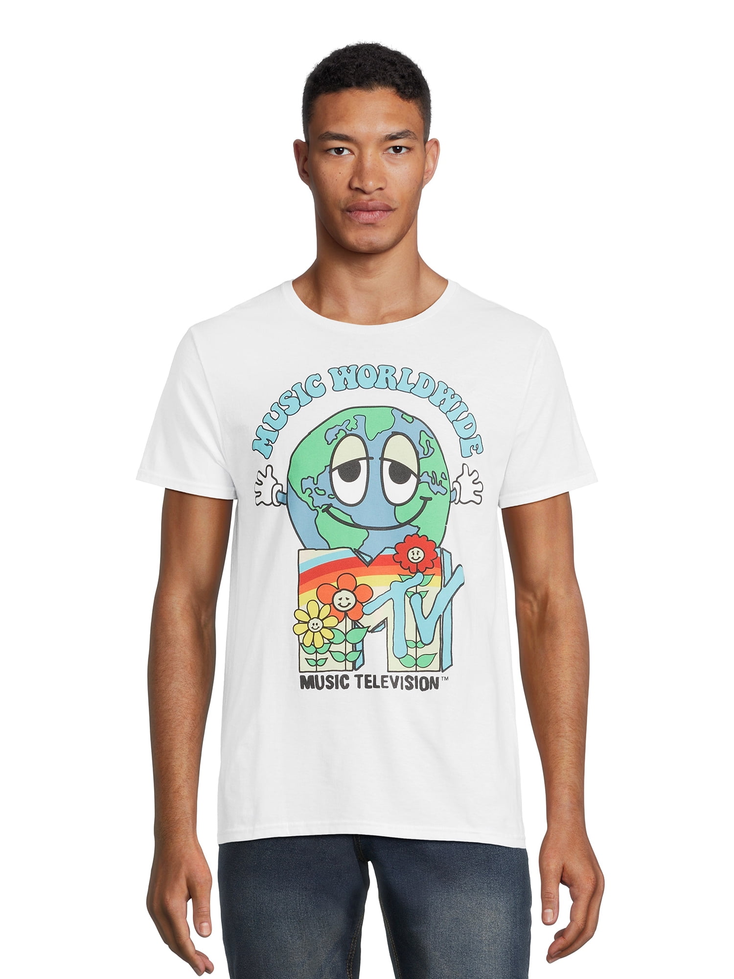 MTV Music Worldwide Men's and Big Men's Graphic Tee, Sizes XS-3XL
