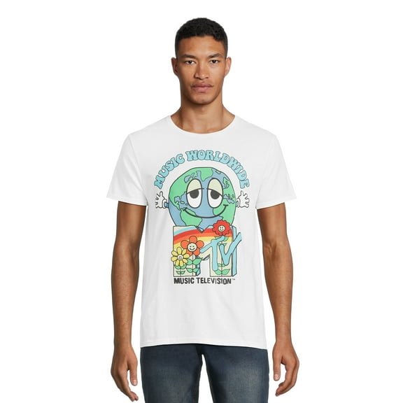 MTV Music Worldwide Men’s and Big Men’s Graphic Tee, Sizes XS-3XL
