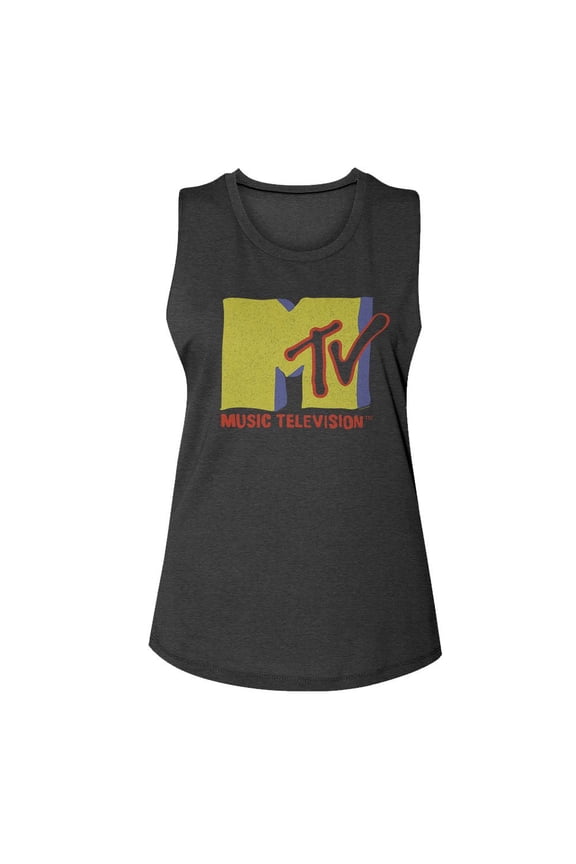 MTV Muted Tones Charcoal Women's NA Muscle Tank Top T-Shirt S