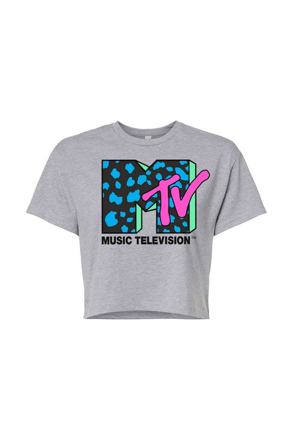 - Neon Leopard Logo - Juniors Cropped Tee