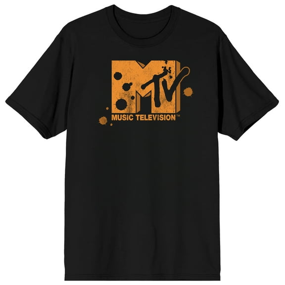 MTV Paint Splatter Logo Adult Black Sleep Pajama Shorts-Large